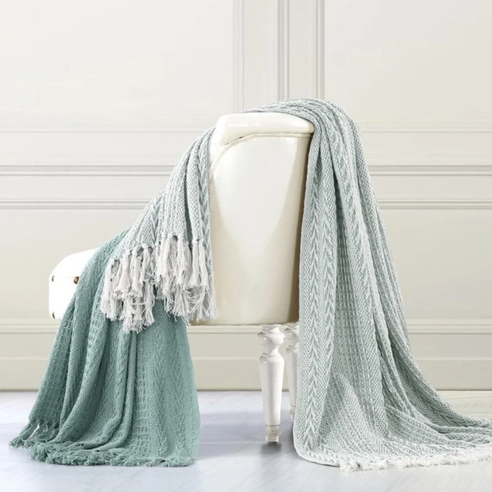 🟦◻️ Set of 2 Woven Batik Cotton Throws ◻️🟦